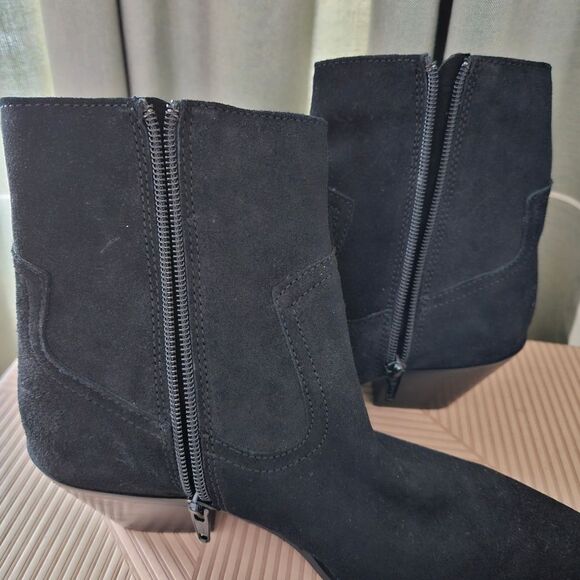 Coconuts by Matisse Booties Ankle Fringe Jane Black Suede Heeled Boots Casual - Picture 8 of 13